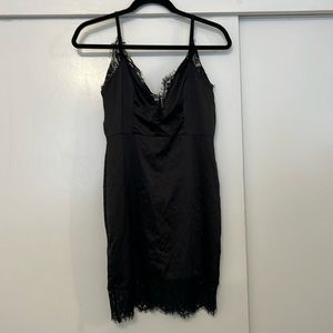 LOVERS & FRIENDS, Black Lace Slip Dress
